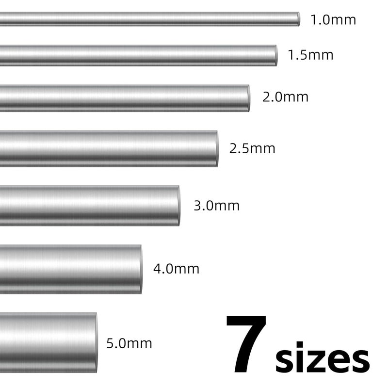Bykonh 1.5mm x 300mm 304 Stainless Steel Rods, Metal Solid Shaft Round Rod Bar Stock Metal Stick for Industry, Decoration, DIY Craft Model Car Helicopter Airplane Ship Boat, 10 PCS - Image 4